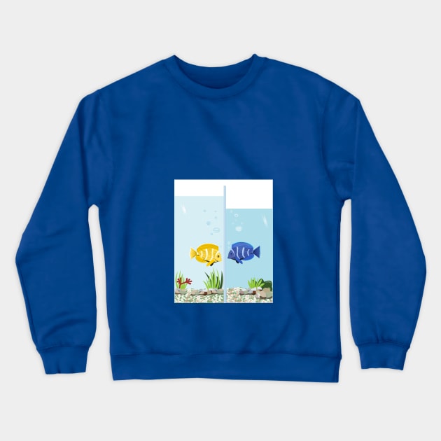 Fish in the aquarium Crewneck Sweatshirt by mypointink